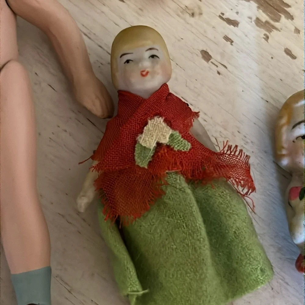 Lot Vintage Japan bisque & Composition jointed dolls